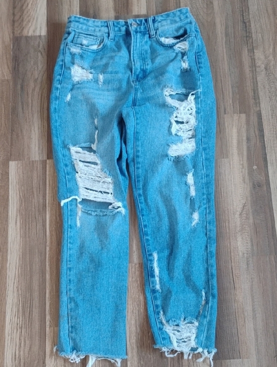 Flying Monkey Denim - Flying Monkey Light Blue Distressed Boyfriend Jeans